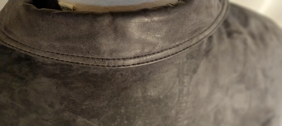 Chaqueta Bomber de Cuero Vintage Años 80 Hunt Club Genuina 42 44 L Negro Envejecido U Foto 3 de 4