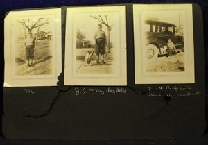 J T with His New Dog Betty Bull Dog New Buick 3 Photos on Album Page B9S1