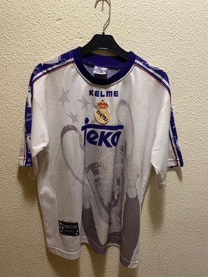 T-Shirt Offizielle Vintage Real Madrid 7ª Champions Kelme T/L Firma Schablone