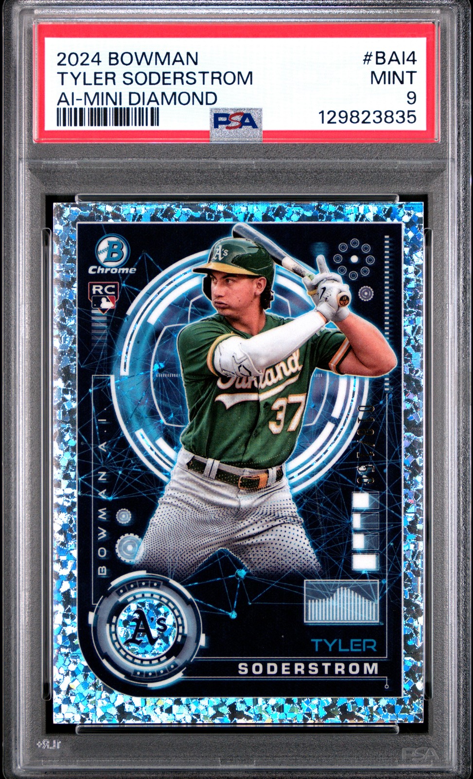 2024 BOWMAN BOWMAN AI MINI DIAMOND #BAI4 TYLER SODERSTROM 18/150 PSA 9