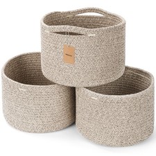 Small Rope Baskets for Storage, Baskets for Gifts Empty, Cute Round Woven Bas...