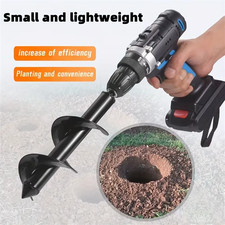 Garden Auger Spiral Drill Bit 3/8" Hex Drive Planting Hole Digger Tool