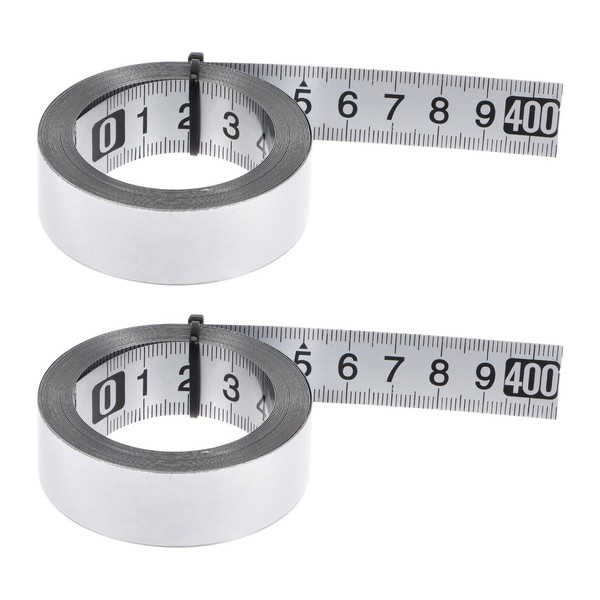 2X Selbstklebende MaßBand 400Cm Metrische Metall Klebrige Stahl Werkbanklineal-image