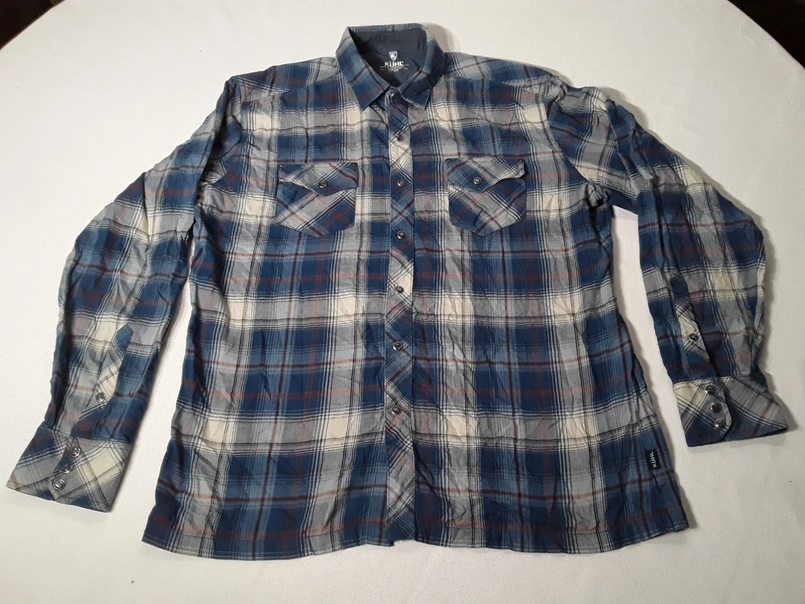 KUHL Hiking Outdoor Performance Long Sleeve Snap Button Up Shirt Men’s Large