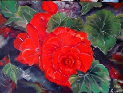 ELIS-ART     Kunst Acryl     Die Begonien    ORIGINAL