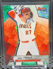 Mike Trout 2025 Bowman's Best Green Mini Diamond Refractor #56/99 - Angels