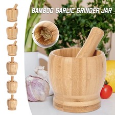 Traditional Mortar Pestle Set Garlic Grinder Herb Spice Masher Seasoning Crusher