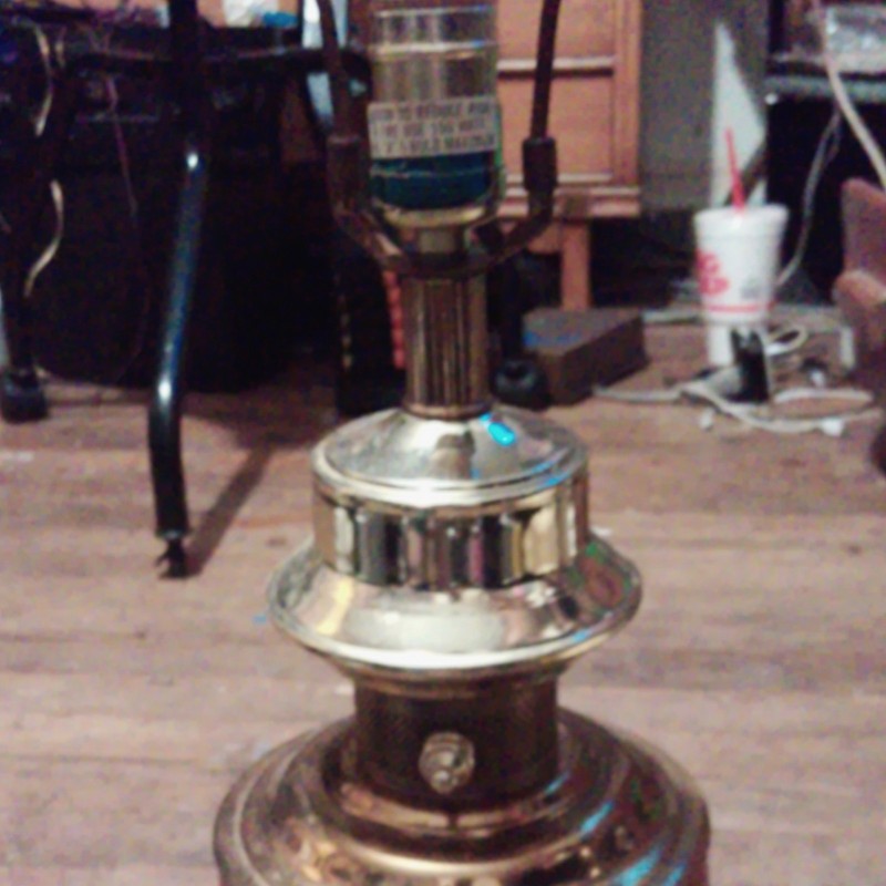 Gold Table Lamp Base, Corded, Knob Control Style, Gold, for Adults