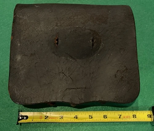 Civil War Era Original Leather Cartridge Box.  Unmarked Militaria Accoutrement!