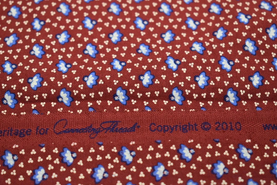 FIRECRACKER american heritage CONNECTING THREADS cotton fabric BURGUNDY BLUE - Image 3 of 4