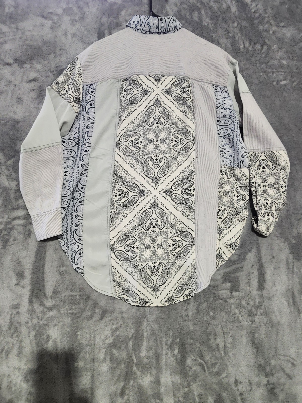 Free People Womens Button Up Patchwork Bandana Sh… - image 2