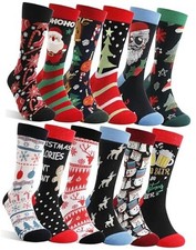 Funny Socks for Men Women Fun Cozy Crazy Large Christmas Style 12 Pairs 