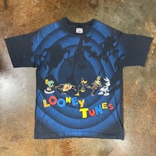 Vintage Looney Tunes Shadow All Over Print T-Shirt Size Men  s XL Double Sided