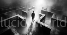 Digital Image Picture Wallpaper Background Desktop AI Art Man in Labyrinth Maze