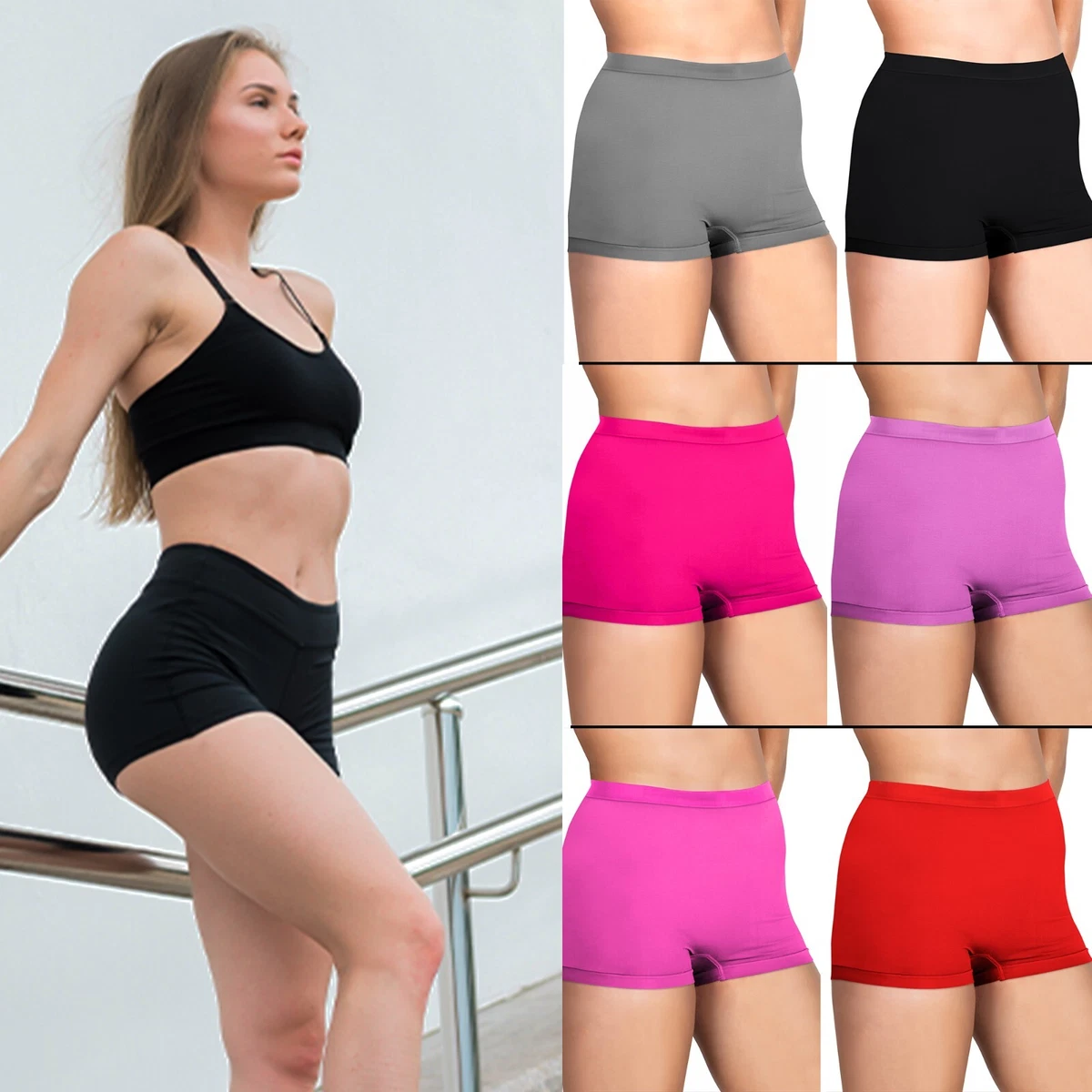 New Womens Boxer Shorts Ladies High Waist Pants Shape wear Plus