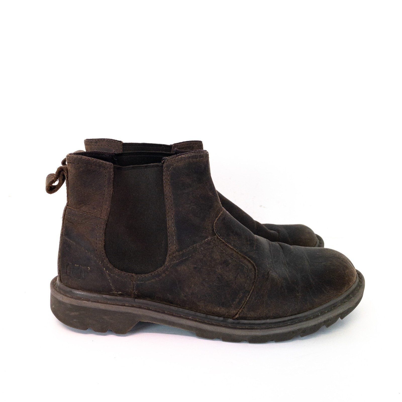 CAT Brown Leather Thornberry Chelsea Ankle Boots UK 10 eBay