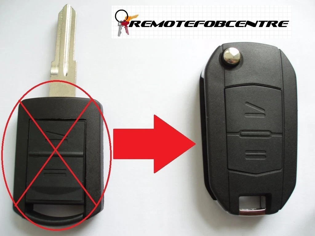RFC 2 button flip key case upgrade for Vauxhall Opel Corsa C Tigra