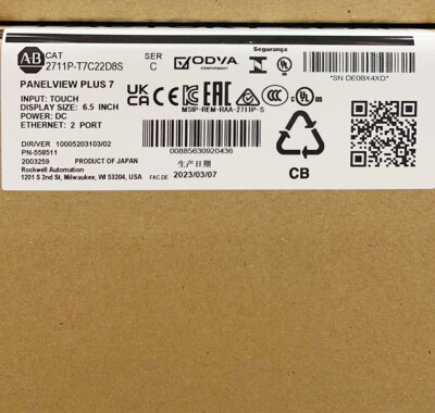 2711P-T7C22D8S Allen-Bradley Pnlview Plus 7 Standard Terminals 2711PT7C22D8S
