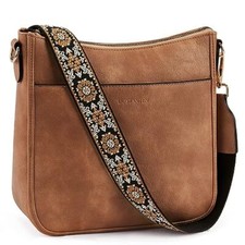 Crossbody Bags for Women Trendy Vegan Leather Purses Shoulder Handbags With Wide