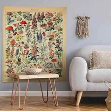Vintage Wildflower Vertical Tapestry for Bedroom Colorful Wall Hanging Aesthe
