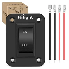 Nilight ON-Off Switch Panel 4 PIN DPST Toggle Switch Panel 12V 20A Black