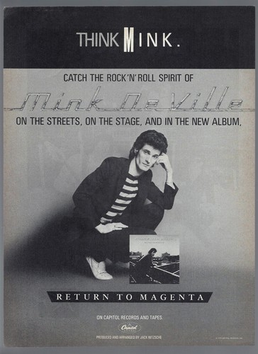 Mink DeVille Return To Magenta 1978 Small Poster Type Ad, Promo Advert v.2