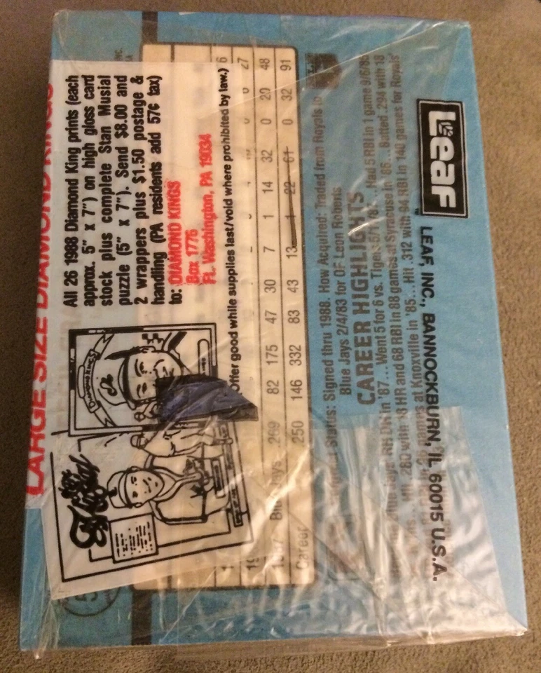 1988 Donruss Baseball Cello Pack Bret Saberhagen Royals Cecil Fielder Blue Jays - Image 2 of 2