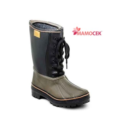 STIVALI Trento tronchetto canadese gomma feltro lacci