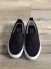 NWOT TOMS ALPARGATA Black CANVAS SHOES Boys Girls Youth SIZE 1