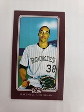 1/1 CAROLINA BRIGHTS MAROON BLANK BACK RARE 2010 Topps T206 UBALDO JIMENEZ MLB