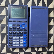 Texas Instruments TI-81 Graphing Calculator & Cover Blue Tested Working