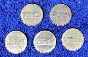 Five C. J. Barrymore’s Arcade Game Tokens