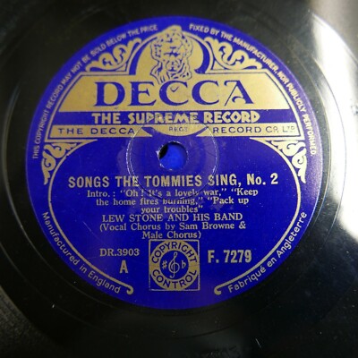78 rpm lew stone SONGS THE TOMMIES SING f 7279