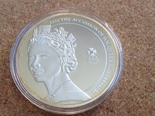 The Queen's Diamond Jubilee 2012  Proof Medallion - With Diamond & Silver Plated