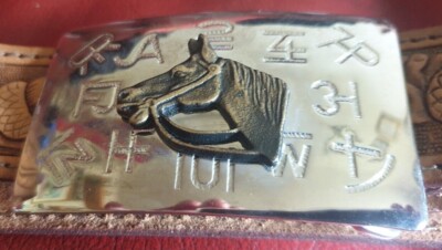 CHAMBERS BELT CO - VINTAGE HORSE GÜRTELSCHNALLE & GÜRTEL - CATTLE BRANDING HORSE HEAD