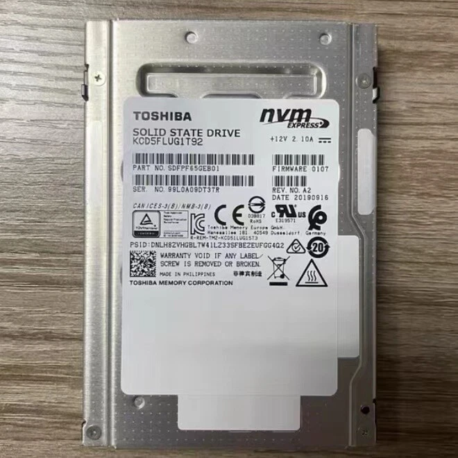 1.92TB KIOXIA SSD U.2 CD5 KCD5FLUG1T92 NVME HPE SSD Solid