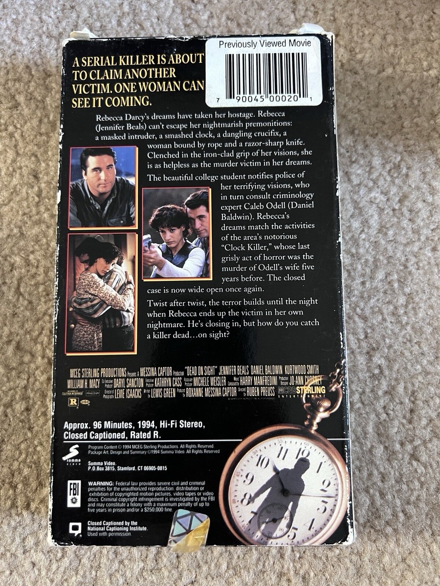 Dead on Sight (1994) VHS Summa Jennifer Beals -Tested 760894103736