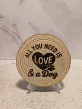 Laser Engraved Wood Slices Approximately 3.8 to 4.7 Inches New Handmade