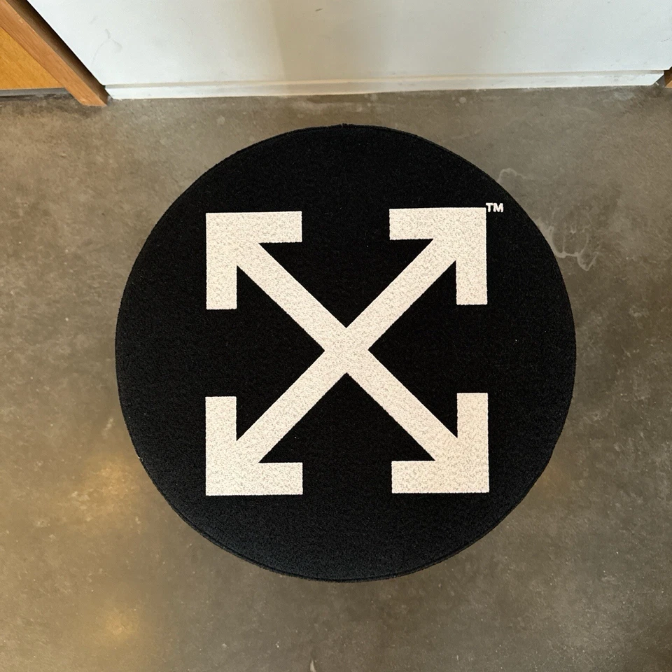 Off White Arrow Logo Stool - Image 2 of 4