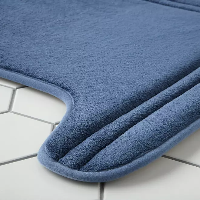 Member's Mark QuickDry Memory Foam Bath Mat Contour Set20"x 20" Washed