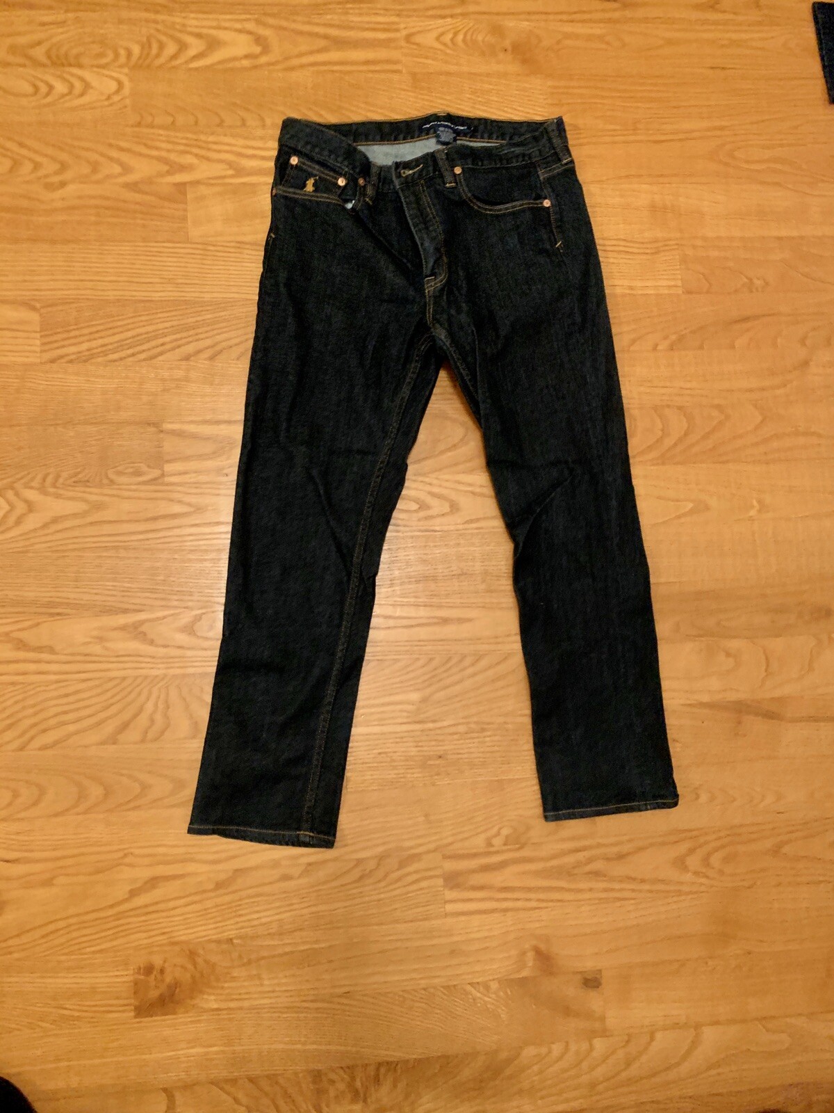 Jeans nuovi RALPH LAUREN SPORT taglia 8 crop alla caviglia logo pony denim slim elasticizzato $150