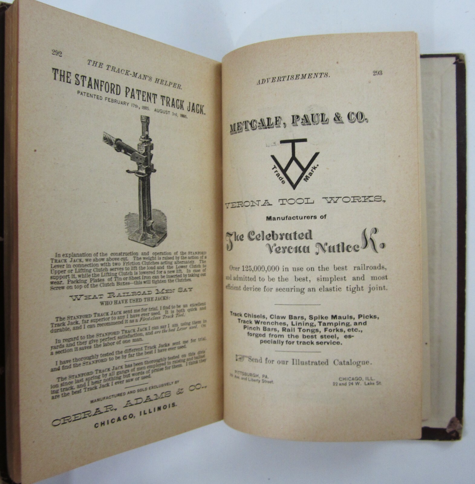 Antique Railroad Engineering Track Layout Trackman's Helper Kindelan 1st Ed 1888