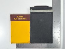 3 1/4 x 4 1/4 Film Holder Germany Vintage Metal W/ Kodak Plus X Empty Pack