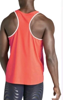 ■adidas ADIZERO シングレット 赤L ランニング タンクトップ■ □adidas ADIZERO シングレット 赤L ランニング タンクトップ