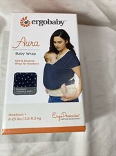Ergobaby Aura Baby Wrap Newborn 8-25 lbs. Lightweight Twinkle Grey Stars