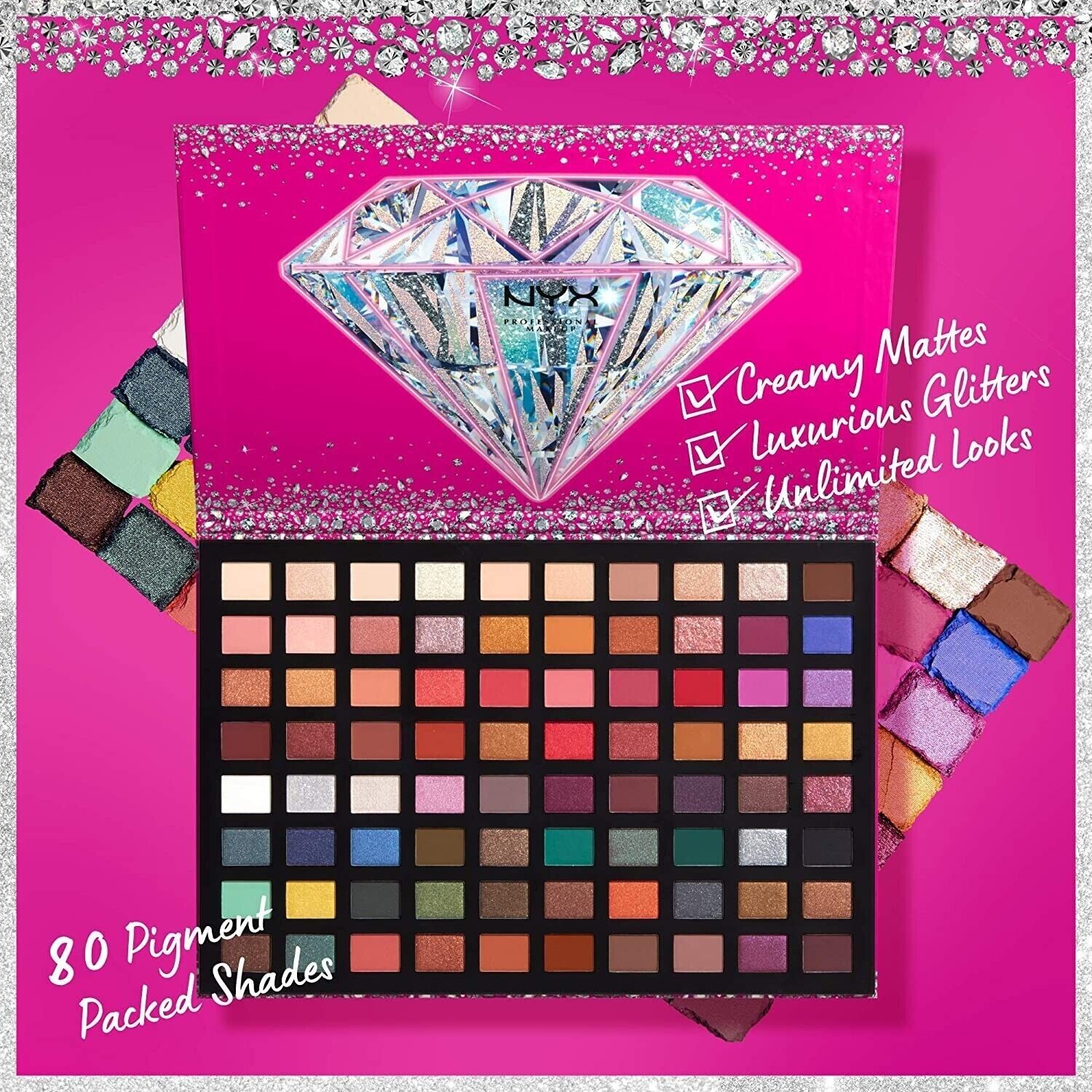 NYX Professional Eyeshadow Diamonds & Ice Ultimate 80 Pan Artistry Palette