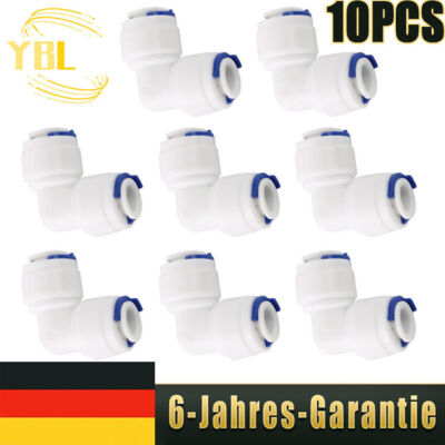 10PCS RO Umkehrosmoseanlage Winkel 1/4'' Schnellkupplung Wasserfilter Anschluss