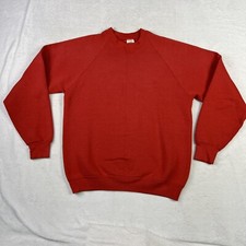 Fruit of The Loom Men's Size L Raglan Sweatshirt Blank Made in USA Red
