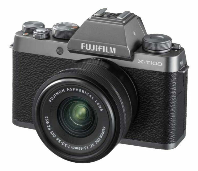 tekst Donder krassen Fujifilm X-T100 24.2MP Digital Camera - Dark Silver (Kit with XC15-45mm  F3.5-5.6 OIS PZ Lens) for sale online | eBay