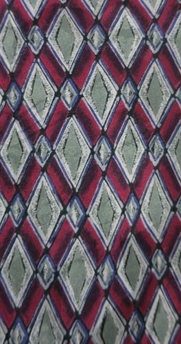 Hojas Dimitri J Mario Valentino 3 Corbatas de Seda Gris Marrón Azul Rojo Cachemira a Rayas - Imagen 7 de 10